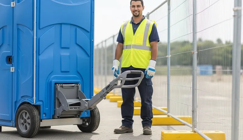 Porta potty on a West Texas oil field